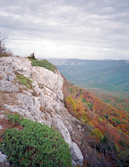 Вид на Ангарскую долину с плато Чатыр-Дага